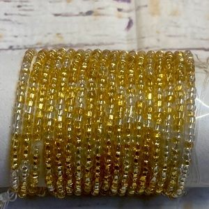 TIE ON handmade waist beads.
Length: 45"-50"clear gold